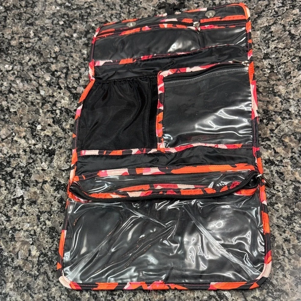 Nicole Miller Red and Black Cosmetic Bag EUC